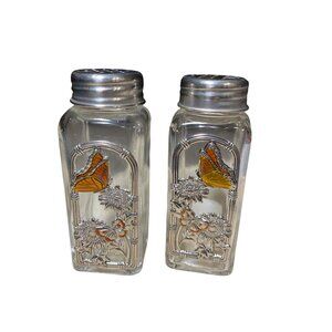 Ganz Salt and pepper Shaker set Butterfly Floral Theme